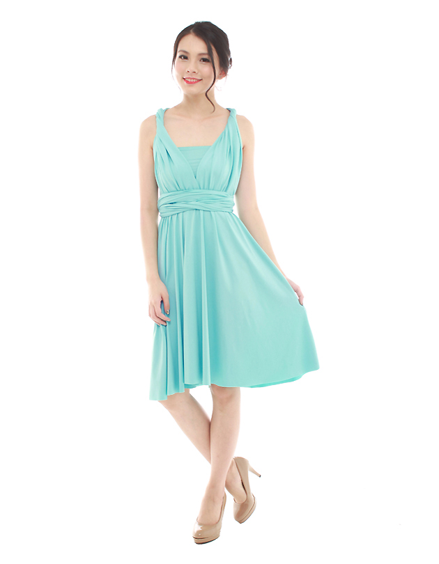 Cherie Convertible Classic Dress in Sky Blue